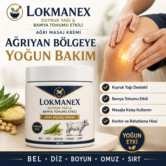 Lokmanex - Kuyruk Yağı & Bamya Tohumu Etkili Masaj Ağrı Kremi