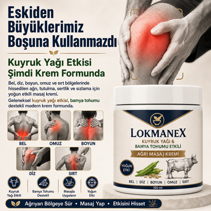 Lokmanex - Kuyruk Yağı & Bamya Tohumu Etkili Masaj Ağrı Kremi