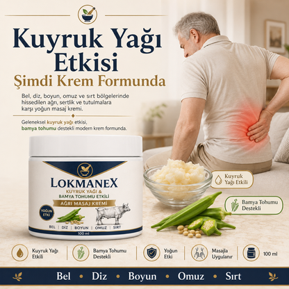 Lokmanex - Kuyruk Yağı & Bamya Tohumu Etkili Masaj Ağrı Kremi
