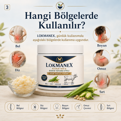 Lokmanex - Kuyruk Yağı & Bamya Tohumu Etkili Masaj Ağrı Kremi