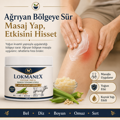 Lokmanex - Kuyruk Yağı & Bamya Tohumu Etkili Masaj Ağrı Kremi