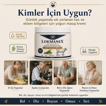 Lokmanex - Kuyruk Yağı & Bamya Tohumu Etkili Masaj Ağrı Kremi