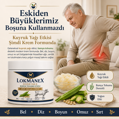 Lokmanex - Kuyruk Yağı & Bamya Tohumu Etkili Masaj Ağrı Kremi